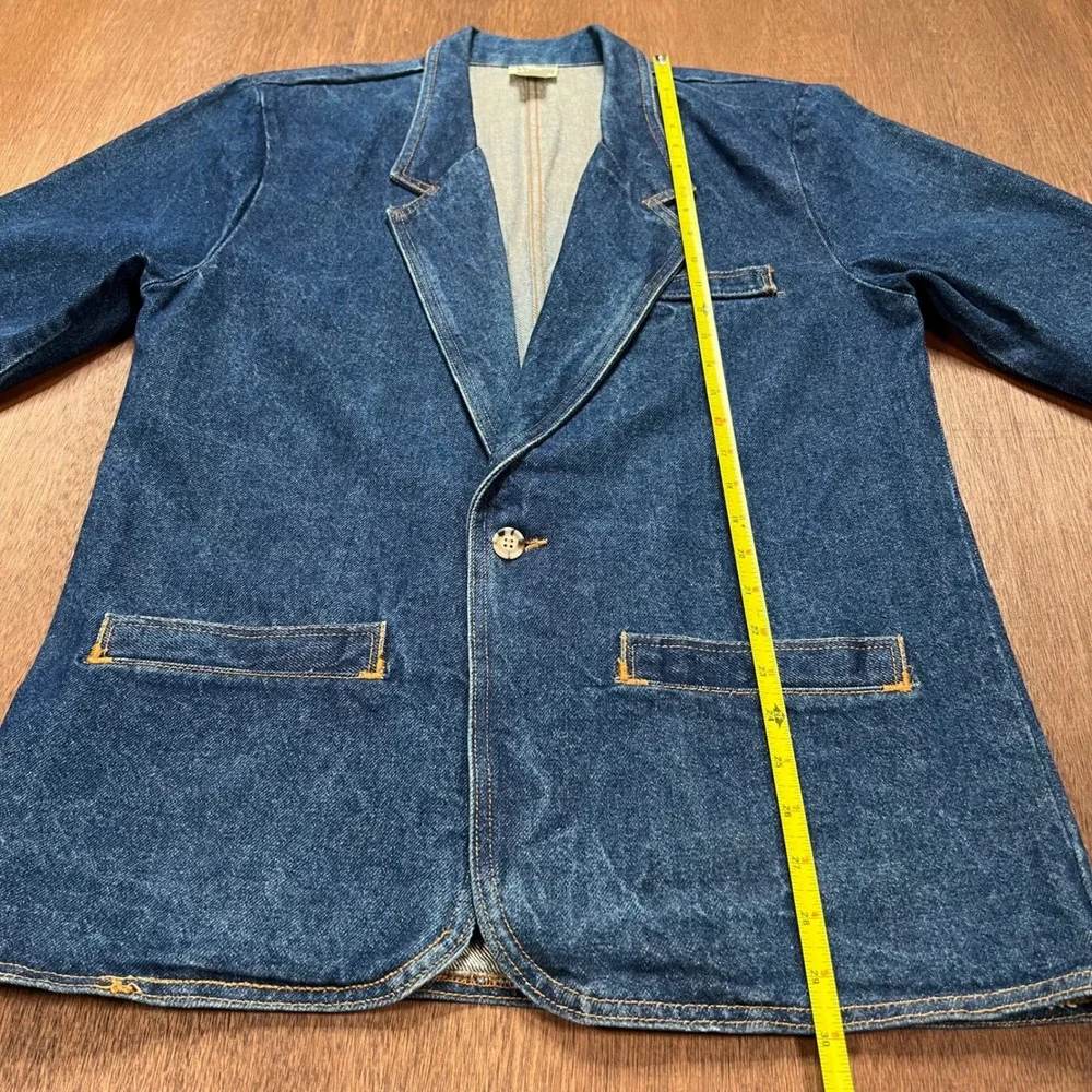 Vivaldi Jeanswear Vintage Denim Blazer Jacket Medium Wash Made in USA Small - Picture 8 of 12
